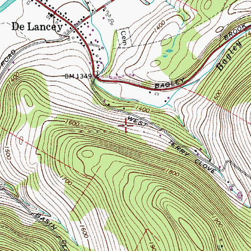 Topographic Map of Delaware County, NY