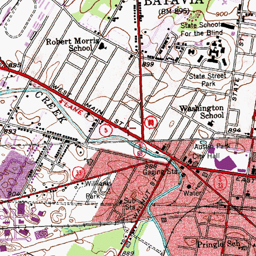Topographic Map of Genesee County, NY