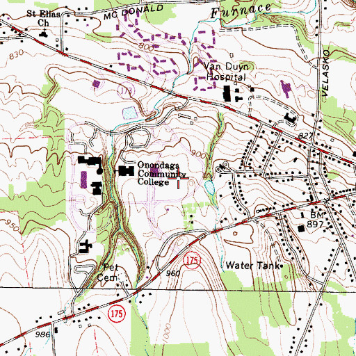 Topographic Map of Onondaga County, NY