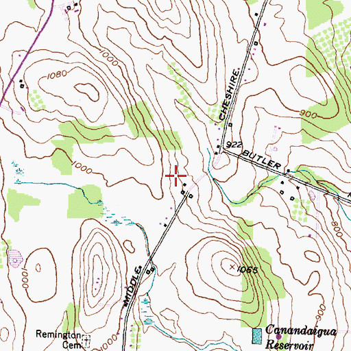 Topographic Map of Ontario County, NY