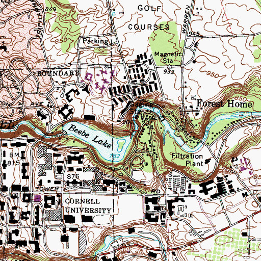 Topographic Map of Tompkins County, NY