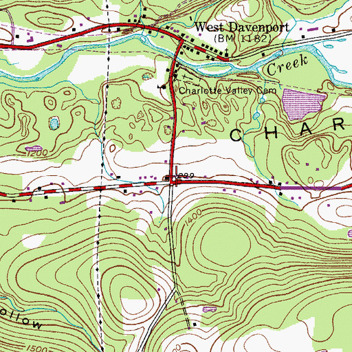 Topographic Map of Pindars Corners, NY