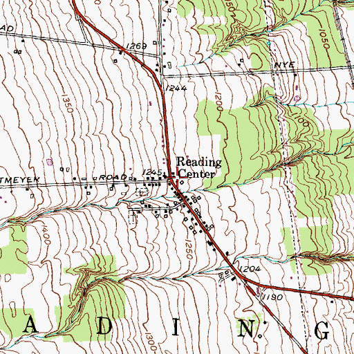 Topographic Map of Reading Center, NY