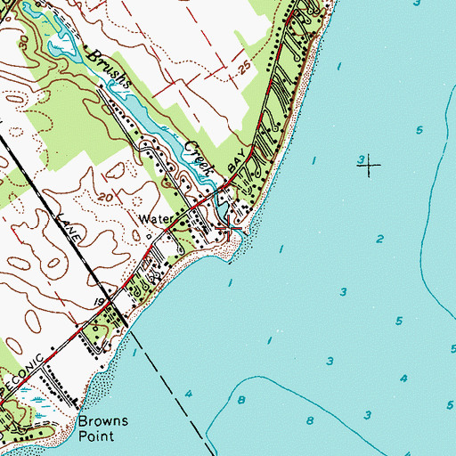 Topographic Map of Brushs Point, NY