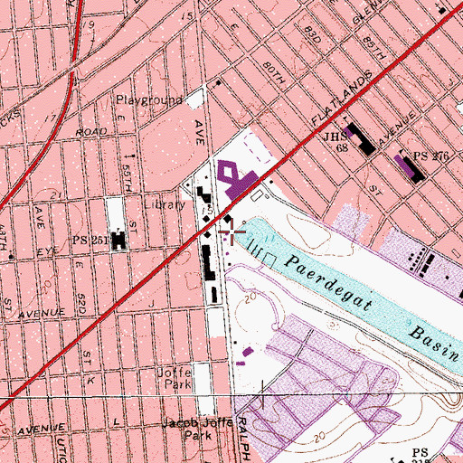 Topographic Map of Paerdegat, NY