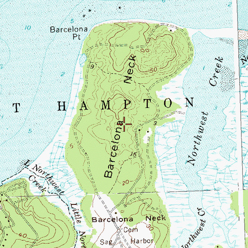 Topographic Map of Barcelona Neck, NY