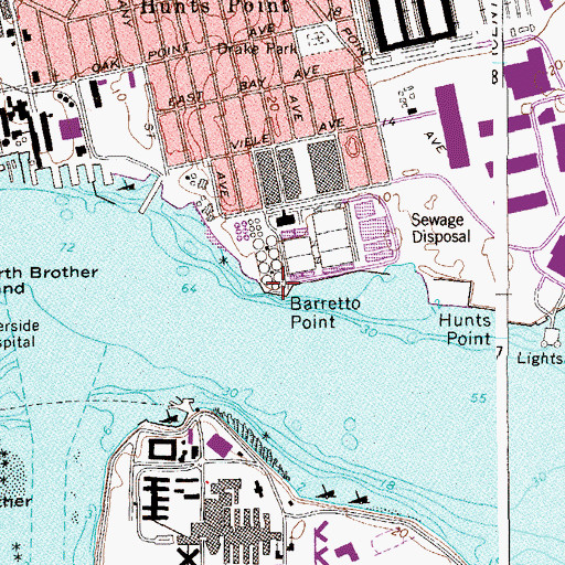 Topographic Map of Barretto Point, NY