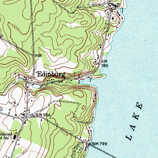 Topographic Map of Beecher Creek, NY