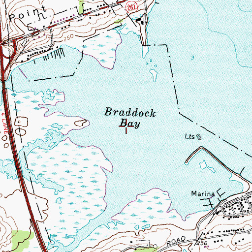 Topographic Map of Braddock Bay, NY
