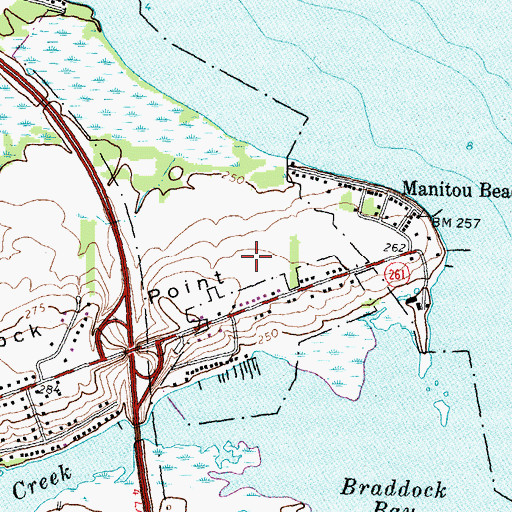 Topographic Map of Braddock Point, NY