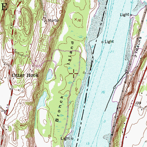 Topographic Map of Bronck Island, NY