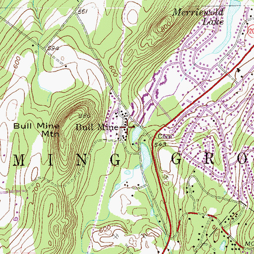 Topographic Map of Bull Mine, NY