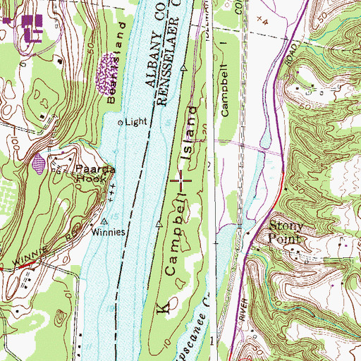 Topographic Map of Campbell Island, NY