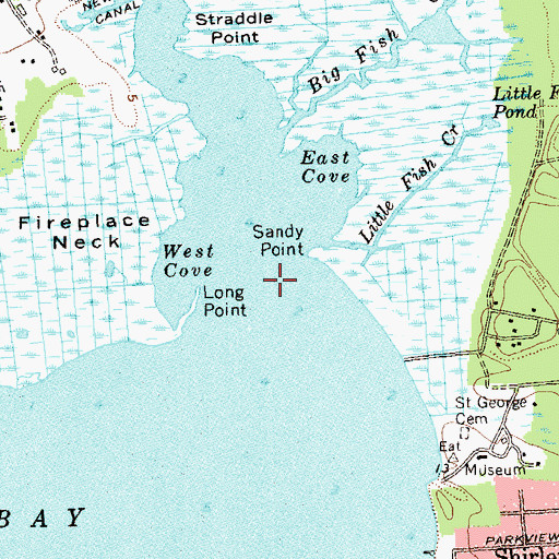 Topographic Map of Carmans River, NY