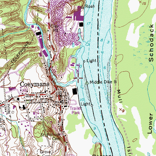 Topographic Map of Coeymans Creek, NY