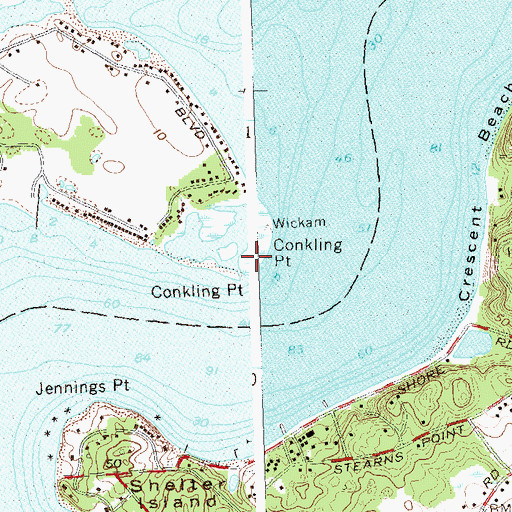 Topographic Map of Conkling Point, NY