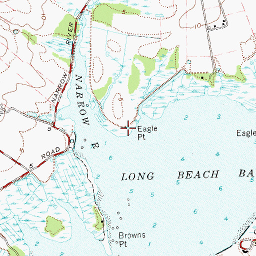 Topographic Map of Eagle Point, NY