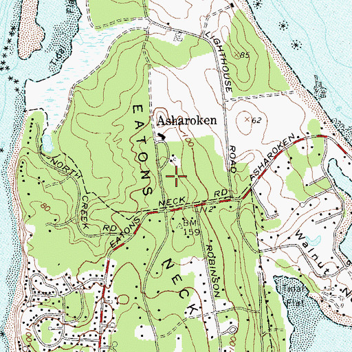 Topographic Map of Eatons Neck, NY