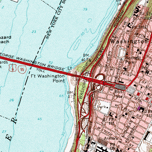 Topographic Map of Fort Washington Point, NY