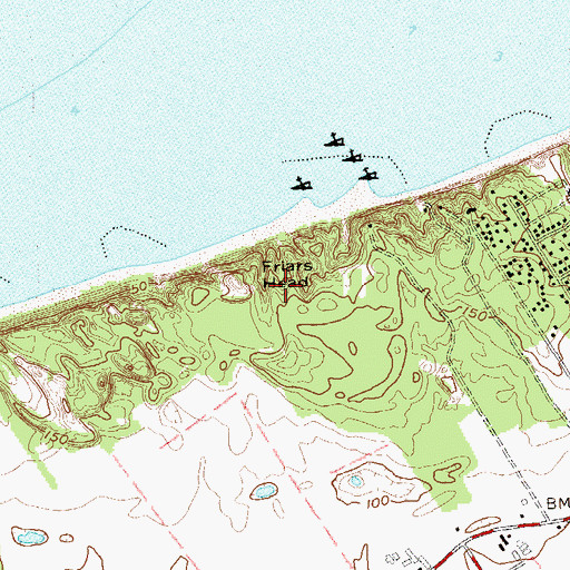 Topographic Map of Friars Head, NY