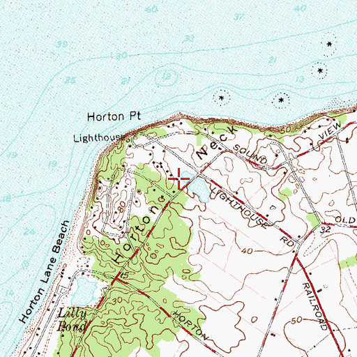 Topographic Map of Horton Neck, NY