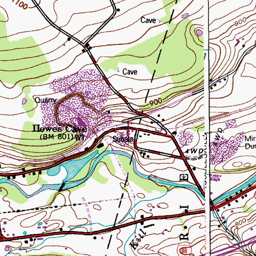 Topographic Map of Howes Cave, NY