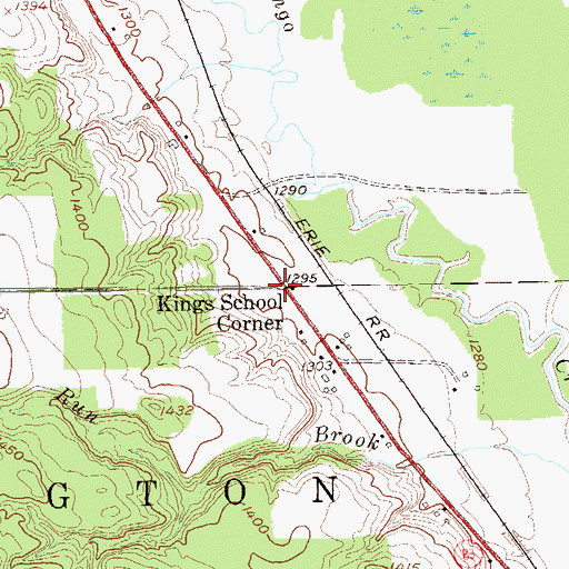 Topographic Map of Kings School Corner, NY
