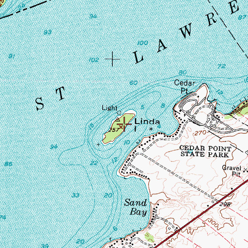 Topographic Map of Linda Island, NY