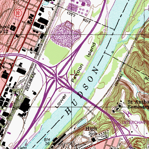 Topographic Map of Lower Patroon Island, NY