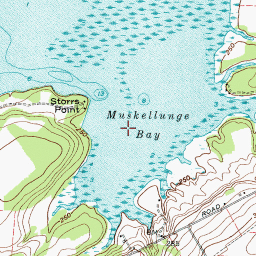 Topographic Map of Muskellunge Bay, NY