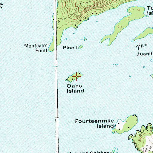 Topographic Map of Oahu Island, NY