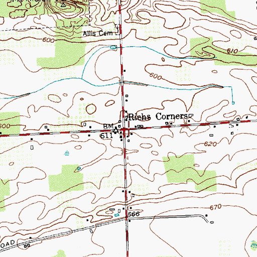 Topographic Map of Richs Corners, NY