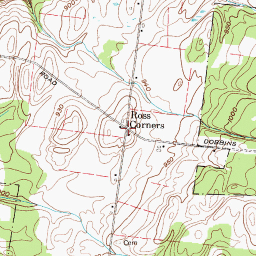 Topographic Map of Ross Corners, NY