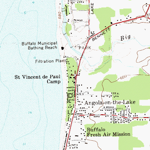 Topographic Map of Saint Vencent de Paul Camp, NY