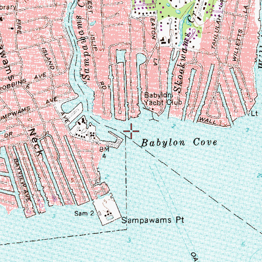 Topographic Map of Sampawams Creek, NY