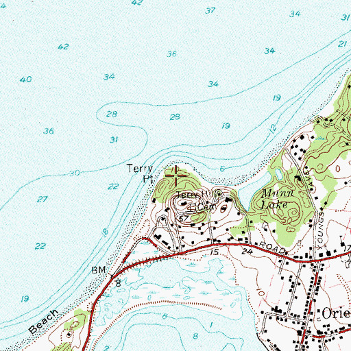 Topographic Map of Terry Point, NY