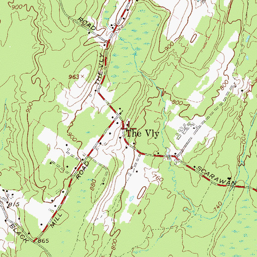 Topographic Map of The Vly, NY