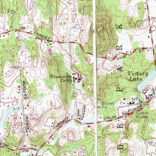 Topographic Map of Trywood Camp, NY