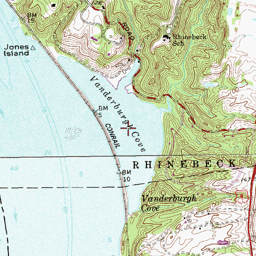 Topographic Map of Vanderburgh Cove, NY