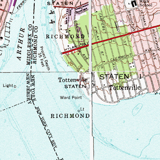 Topographic Map of Ward Point, NY