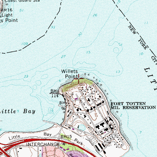 Topographic Map of Willets Point, NY