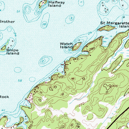 Topographic Map of Angel Isle, NY