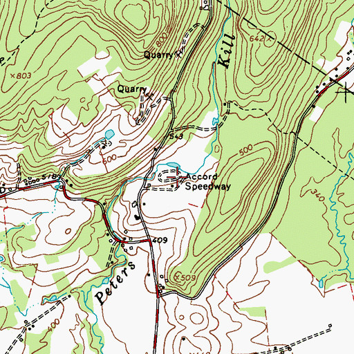 Topographic Map of Accord Speedway, NY