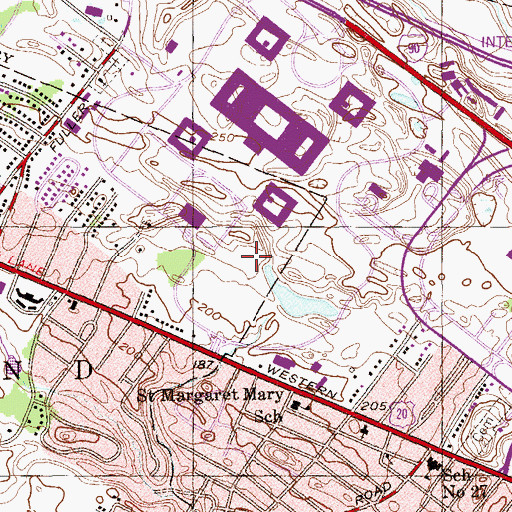 Topographic Map of Albany Country Club, NY