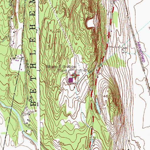 Topographic Map of Albany Filtration Plant, NY