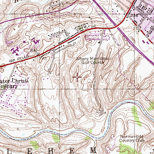 Topographic Map of Capital Hills at Albany, NY