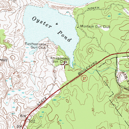Topographic Map of Amagansett Gun Club, NY