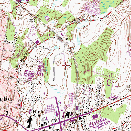 Topographic Map of Arlington Speedway, NY