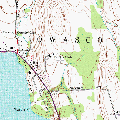 Topographic Map of Lakeview Golf and Country Club, NY