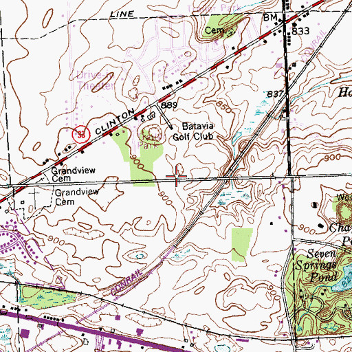 Topographic Map of Terry Hills Golf Course, NY